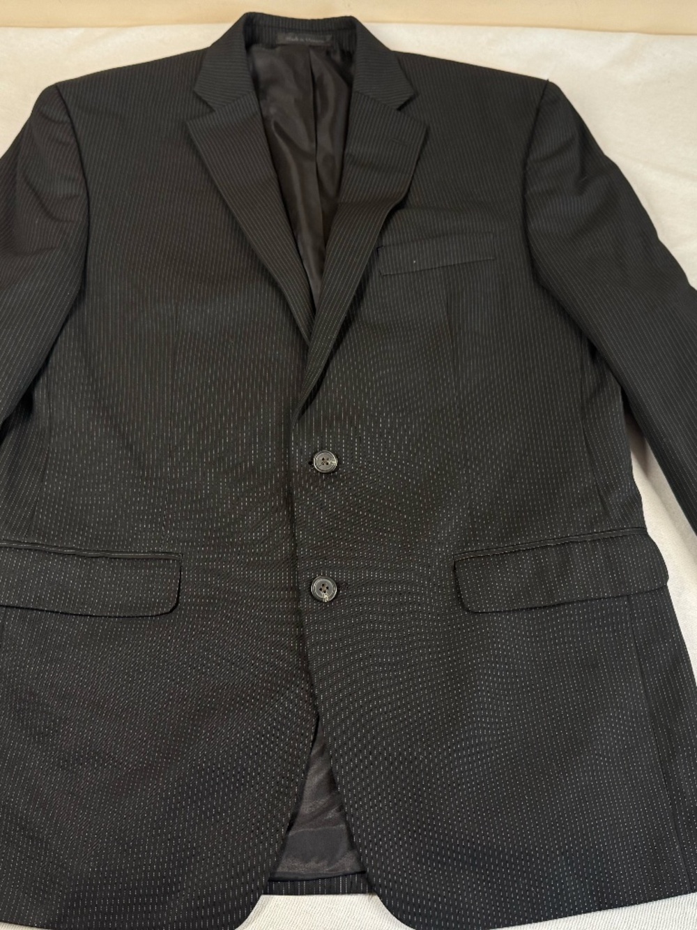 Chaps Men's Blazer Two-Button Suit Jacket Size XL - Pinstripe Black